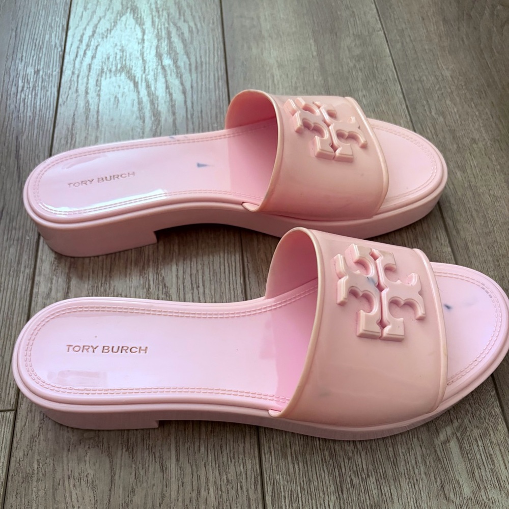 Tory Burch Eleanor Jelly Slides Petunia Pink 7 - Picture 2 of 6